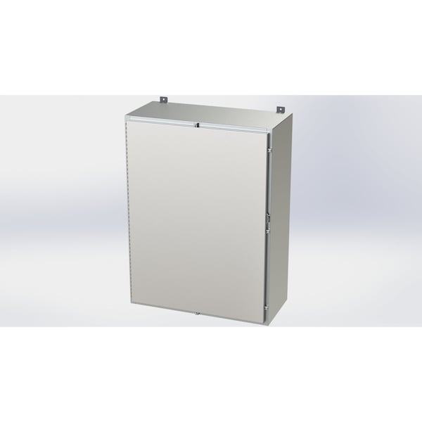 Padlockable Hasp Electrical Enclosures, 48 in H, 16 in D, 36 in W, NEMA 4X, 316 Stainless Steel